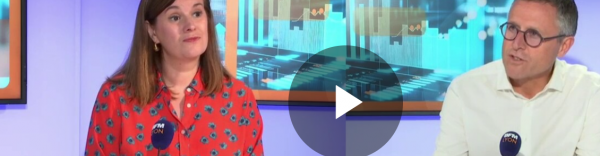 Corinne Delisle (Bref Eco) et Thierry Franc (Adventure Group)  sur le plateau de Focus Eco chez BFM Lyon.