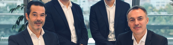 Inelys - Nicolas Priest et Sébastien Cobaud, cofondateurs d'Inelys, et Simon Rolland et Laurent Vasselin, de Crédit Mutuel Equity.