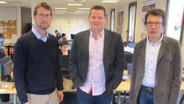 Les fondateurs d'Astrée Software, Pierre Jourdat, Nicolas Stori et Didier Vially.