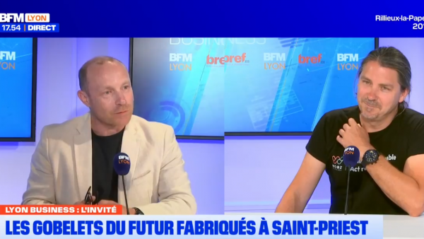 Dans Lyon Business, Damien Fauve (Wobz) évoque ses nouveaux gobelets réutilisables et connectés