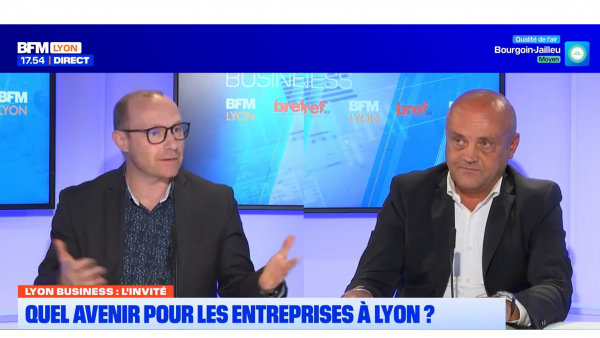 Bruno da Silva (à droite), président du Tribunal de commerce de Lyon, était l'invité de Lyon Business sur BFM Lyon.