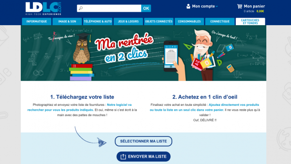 Le site internet LDLC.com propose déjà d'envoyer votre liste
