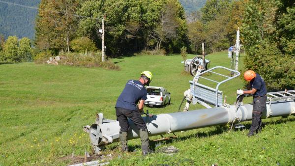 La SAP et ADS démontent des téléskis de Notre-Dame-du-Pré