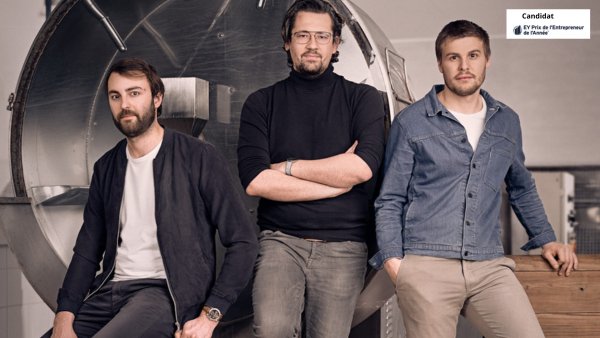 Emmanuel Fourault, Benjamin Malatrait et Gauthier Lefébure (Ictyos-Cuir Marin de France) sont candidats au Prix EY de la Start-Up de l’Année.