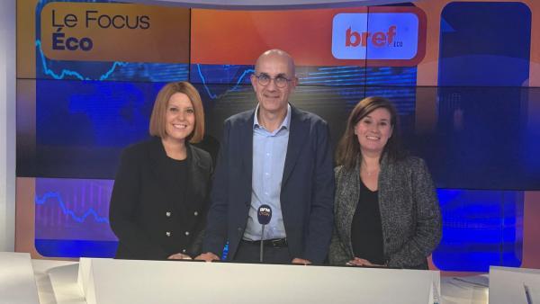 Elodie Poyade, Guilhem Armanet (GRDF) et Corinne Delisle (Bref Eco) sur le plateau de BFM Lyon.