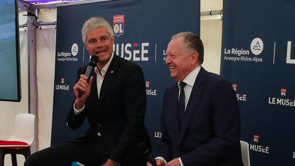 Laurent Wauquiez et Jean-Michel Aulas à la présentation d'OL le musée.