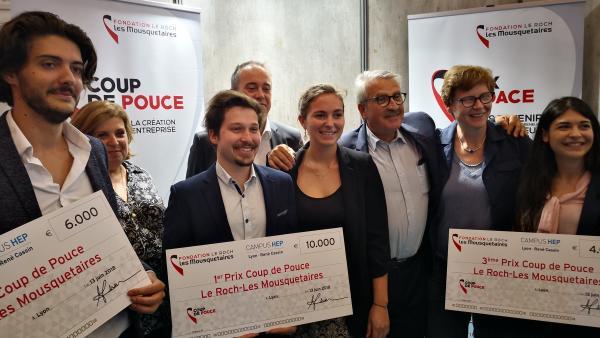 Les trois lauréats du concours Coup de Pouce : Les Fruits de Terre, Ed&Moi et Les Bons Tech