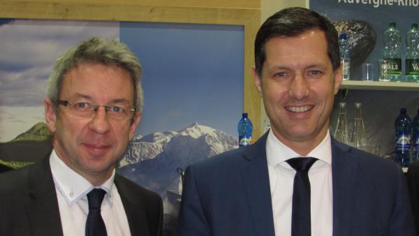 Lionel Flasseur, directeur général, et Nicolas Daragon, président d'Auvergne-Rhône-Alpes Tourisme.