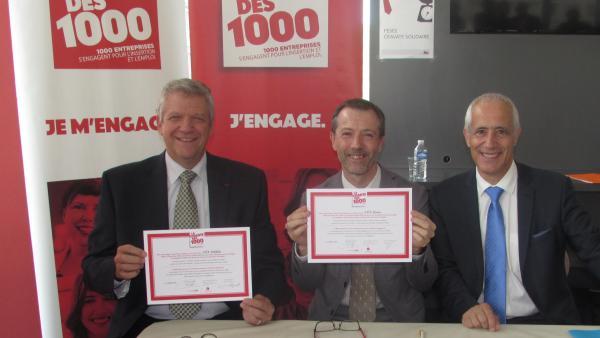 Alain Thauvette, directeur régional SNCF Mobilités Auvergne-Rhône-Alpes, Jean-Paul Bournazel, directeur des relations extérieures SNCF Réseau Auvergne-Rhône-Alpes et Gilles Pillon, Conseiller délégué à l'Insertion à la Métropole de Lyon