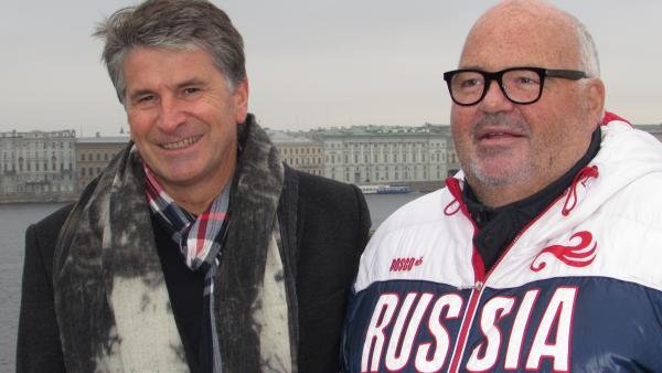 Stéphane Le Pennec (à g.), directeur général, et Michel Salaün, pérsident de Salaün Holidays, à Saint-Petersbourg. - bref eco