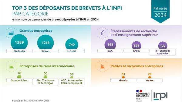 Dépôts de demandes de brevet INPI 2024