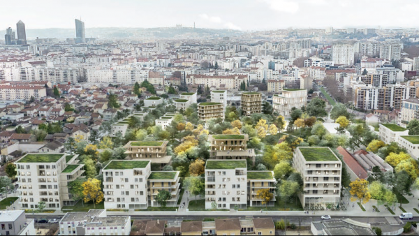 Au coeur du futur quartier "Filature" à Villeurbanne, prendra place un parc municipal de 2 ha chargé de faire le lien entre le centre-ville de Villeurbanne et le campus de la Doua.
