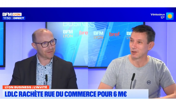 Laurent de la Clergerie (à droite) est président de LDLC, société basée à Limonest et créée en 1996.
