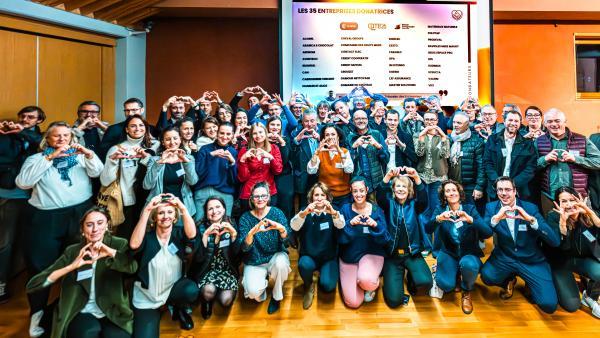 Les 35 entreprises fondatrices des Entreprises du cœur réunies le 4 décembre dernier à l'occasion de la soirée de lancement.