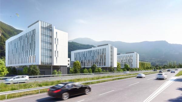 Les futurs bâtiments du pôle hydraulique d'EDF à Grenoble.