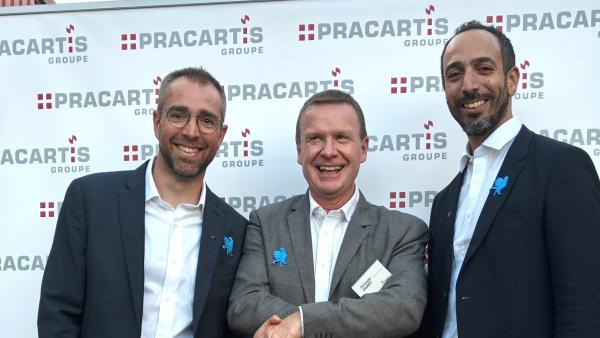 Les dirigeants de Wormsensing entourent Christophe Chambet, le président de Pracartis.