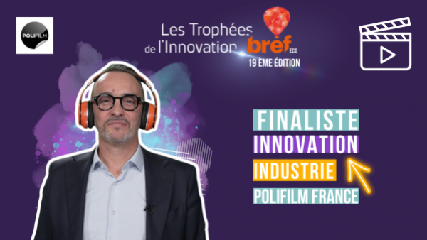 Franck Valette présente l'innovation de Polifilm France, finaliste des Trophées Bref Eco de l'Innovation.