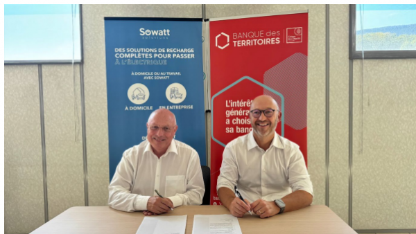 Sowatt Solutions et la Banque des Territoires s'associent pour booster l'implantation de bornes électriques